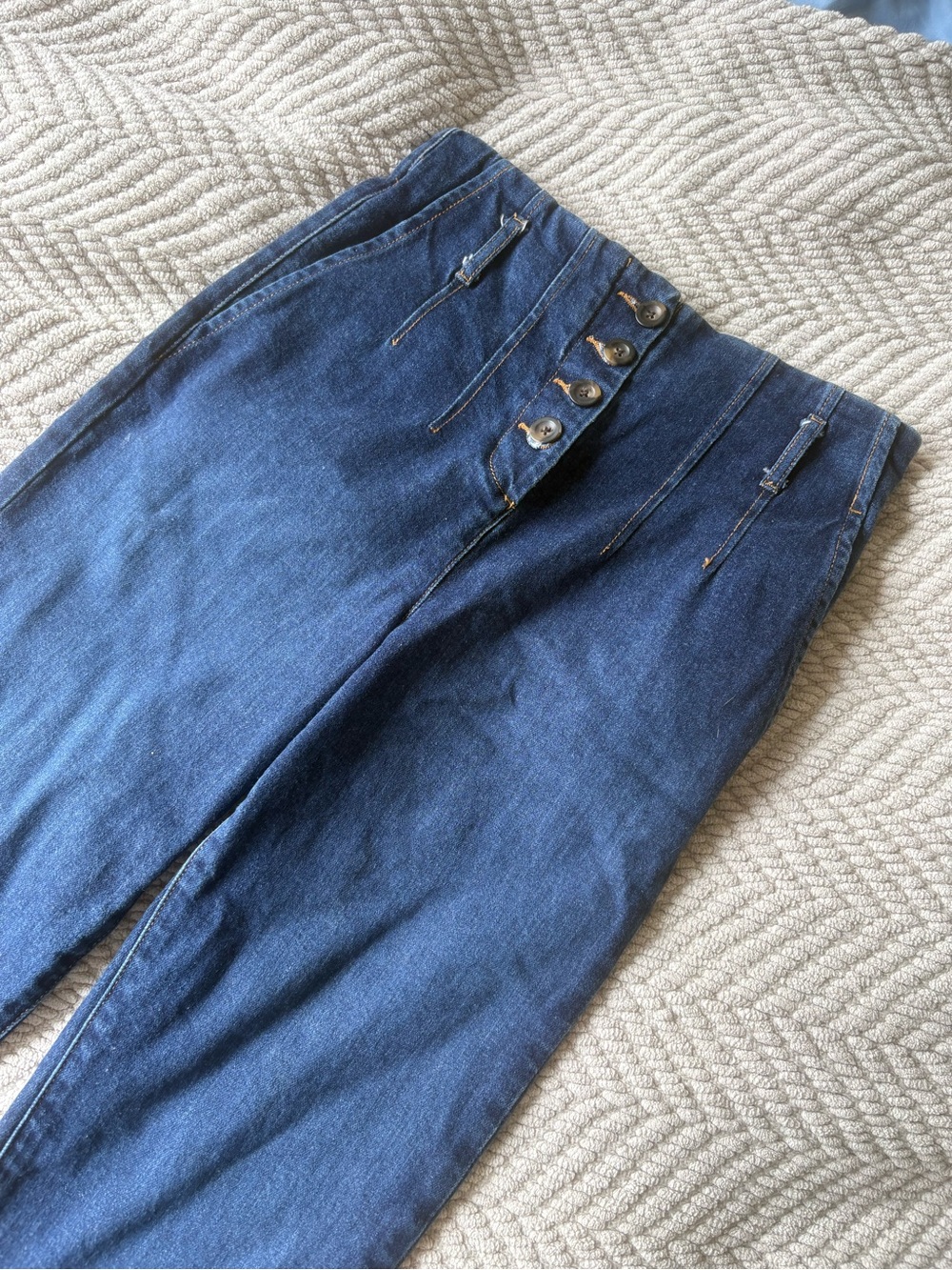 Boden High-Rise Dark Blue Button-Fly Jeans
